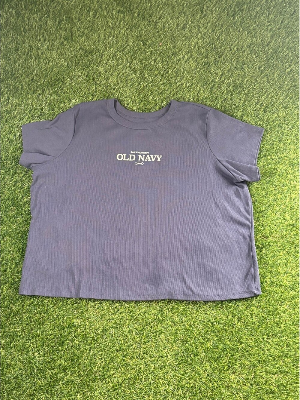 Y2K Old Navy Navy Cotton T-Shirt, Unisex Adults size XL